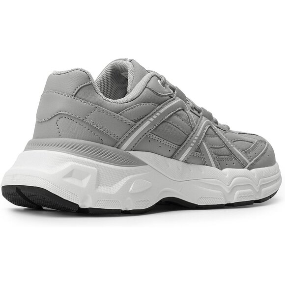 Dream Pairs Women Grey Platform Chunky Fashion Sneakers And Walking Shoes - Picture 3 of 8